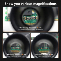 2XLED Watch Jeweler Repair Magnifier Head-Mounted Headband Adjustable Magnifying Head Eye Glasses Loupe Lens 8X 15X 23X