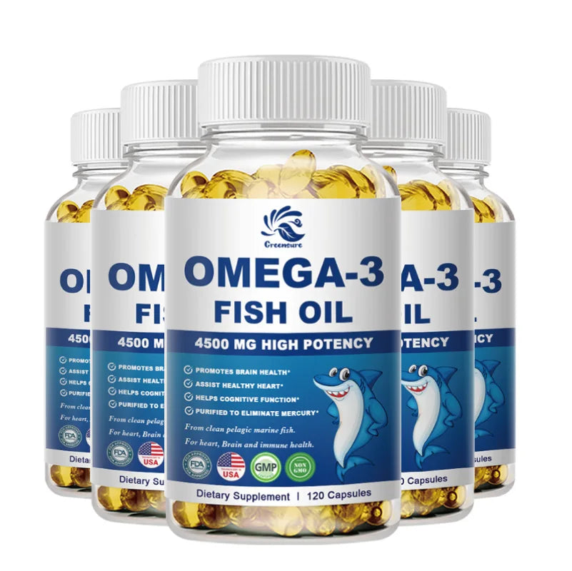 60/120pcs Omega-3 Fish Oil Capsules Dietary Supplement for including EPA and DHA