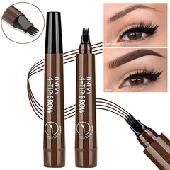 5 Colors 1pc Eyebrow Pen Waterproof 4 Split Tip Eyebrows Pen Eyebrow Tattoo Pen Waterproof Liquid Black Eyebrow Makeup Pencil