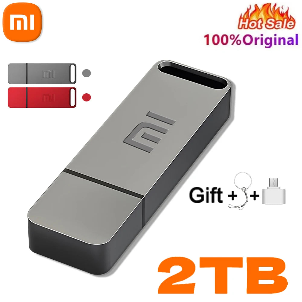 محرك أقراص فلاش USB 3.0 الأصلي من شاومي بسعة 2 تيرابايت وسعة تخزين كبيرة ونقل عالي السرعة وسعة تخزين مقاومة للماء