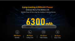 هاتف Oukitel WP32 pro الذكي المتين 6 بوصة عالي الدقة 24 جيجابايت + 256 جيجابايت 6300 مللي أمبير في الساعة ثماني النواة هاتف محمول 20 ميجابكسل هاتف محمول NFC