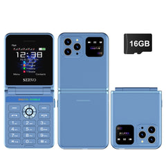 Original SERVO Flip 6 Mobile Phone 4SIM Card Standby GSM Network Magic Voice Call Recording Torch Fold Cellphone Free Phone Case
