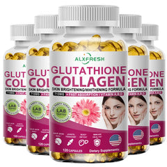Alxfresh Collagen Peptide Glutathione Biotin Hyaluronic with Complex Vitamins Capsules - Dietery Supplement Gluten-Free