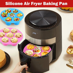 Silicone 7 Holes Cake Mold Home Party Baking Utensils Diy Cylindrical Mold Air Fryer Accessories Baking Tools Cake Molds