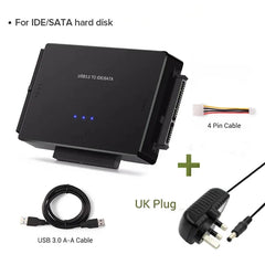 محول محرك الأقراص الصلبة SATA/IDE إلى USB 3.0 لمحول محرك الأقراص الصلبة العالمي 2.5/3.5 بوصة IDE SATA HDD SSD مع محول طاقة 12 فولت 2 أمبير