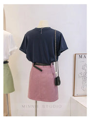 Anti-Aging Cartoon Print ort Sve Women's T-irt Loose Fit Summer Casual round Ne oulder Appropriate Outerwear