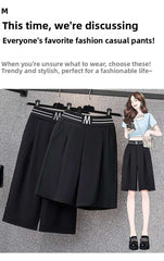 High Waist Straight Leg Elastic Women's Seven-Foot Pants Casual Outdoor Wear Summer Slimming Spor Wide Leg orts