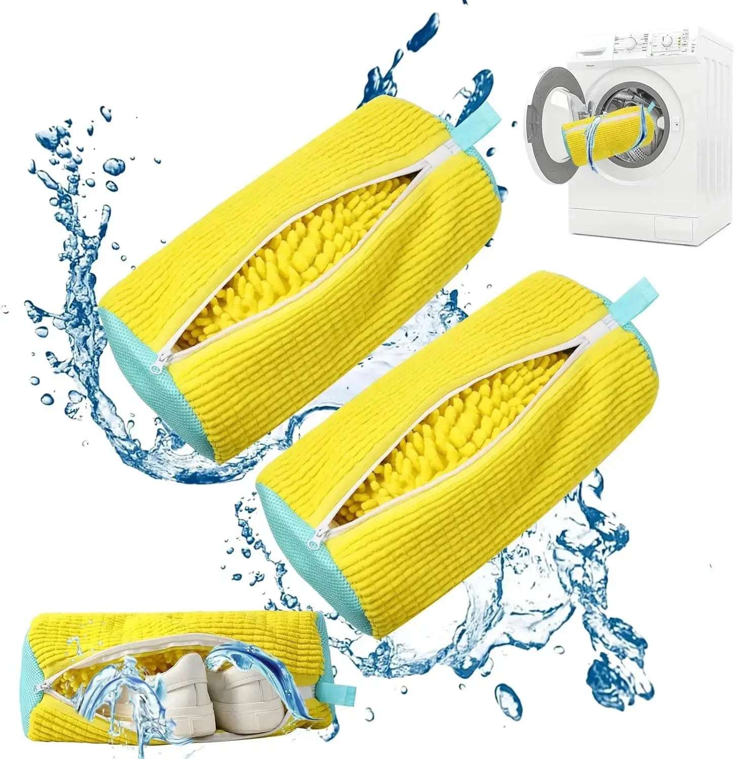 2/1PCS Shoe Washing Bag Washing Machine Laundry Bags with Zipper Closure Shoes Cleaning Bags Shoes Laundry Fluffy Fibers Sneaker