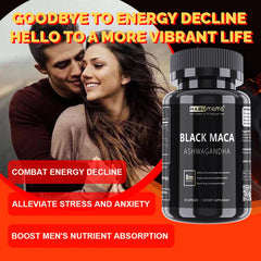 HABUMAMA Black Maca Booster for Men - Maca Supplements for Health, Energy & Endurance, Muscle Mass
