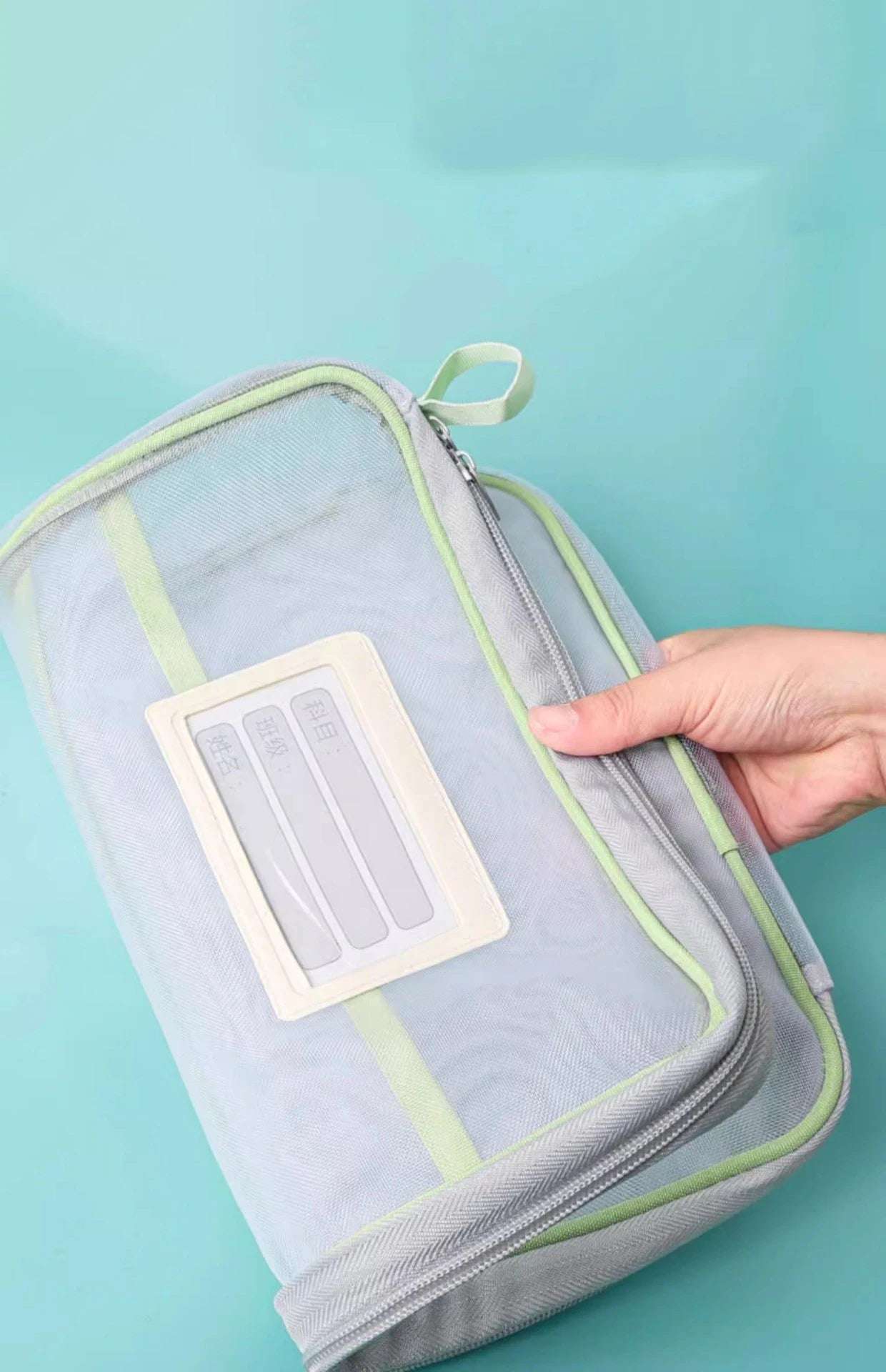 A4 Stationery Storage Bag Double-layer Mesh Zipper Bag Large Capacity Organizer Folders School Office Supplies Stationary Bag
