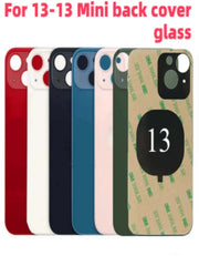 Back Glass+3M glue For IPhone 13-13 Mini Back Cover Glass Fast Replacement Housing Battery Cover Big Hole Rear Glass