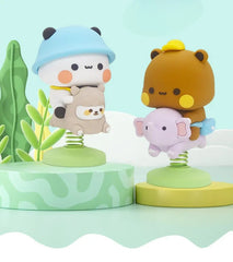 Cute Bubu Dudu Panda Bear Figure Kawaii Cartoon Panda Model Creative Exciting Spring Animal Car Ornaments
