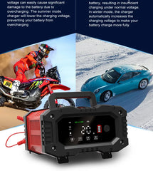 12v/24v Fully Automatic Battery Charger 7-segment Smart Car Battery Charger Pulse Repair for Agm Gel Wet Lead Acid Charging