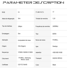 ذاكرة PUSKILL RAM DDR4 سعة 16 جيجابايت و8 جيجابايت و1.2 فولت وتردد 3200 ميجاهرتز و2666 ميجاهرتز وذاكرة تبريد UDIMM للكمبيوتر المكتبي