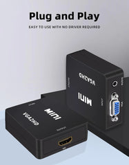 VGA to HDMI-compatible Adapter Converter 1080P HDTV With Audio For Laptop PC to HDTV Projector VGA to HDMI-compatible Adapter