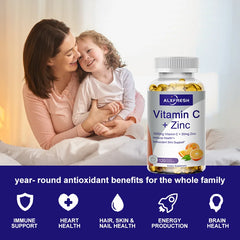 Alxfresh Vitamin C with Zinc for Hair Skin Nails and Brain Heart Health Supports Cellular Level Defense Immune System Booster