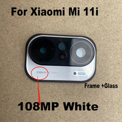 جديد لهاتف Xiaomi MI 11i MI11i 5G عدسة الكاميرا الخلفية الزجاجية مع إطار وحامل وغطاء وملصق لاصق بديل