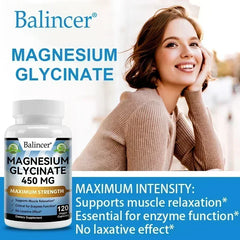 Magnesium Glycinate, Muscle & Nerve Health, Enzyme Function, Non-GMO, Vegetarian, Gluten-Free 450 Mg