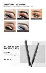 Double-Ended 5 Colors Eyebrow Pencil Natural Non-fading Waterproof Long-Lasting Filling And Outlining Eyebrow