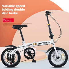 Cycling City Mini Folding Bicycle 12 Small Bike For Male And Female Students Portable Ultra Light Transmission Disc Brakes
