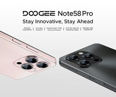 Global Version DOOGEE Note58 Pro Smartphone 6.75" HD+ Display 8GB RAM 256GB ROM 6250mAh Large battery NFC Android 15 Cellphone