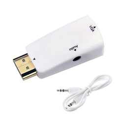 HDMI-compatible to VGA Cable Converter Male To Famale Converter Adapter 3.5mm Jack Audio HD 1080P For PC Laptop Tablet