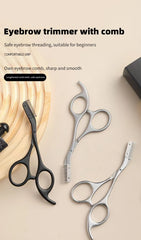Eyebrow Scissors For Men And Women Makeup Tools One Metal Texture With Comb Eyebrow Razor Beauty Scissors Stainless Steel