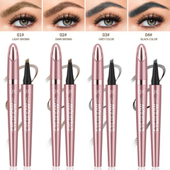 4 Fork Tip Eyebrow Pencil 3D Microblading Waterproof Dark Brown Natural Colour Fine Stroke Magic Eyebrow Pencil 2024 New Ladies