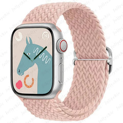 Braided Loop Strap For Apple watch Ultra Band 49mm 44mm 40mm 45mm 41mm 42mm 38mm Elastic Solo bracelet iWatch series9 8 7 6 se 3