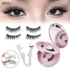 Magnetic Eyelashes 1/2 Pairs Handmade 3D Mink Lashes Reusable False Eyelashes Set Natural Long Fake Eyelash Makeup Tweezers Tool