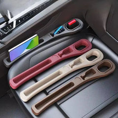 2pc Car Seat Gap Filler Organizer Pu Waterproof Car Seat Gap Plug Strip with 2 Grooves Seat Gap Storage Auto Interior Accessorie