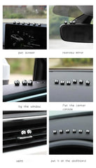 5/10/20/50pcs Cute Black Elf Car Interior Decoration Funny Auto Center Console Rearview Mirror Ornaments For Car Accessories