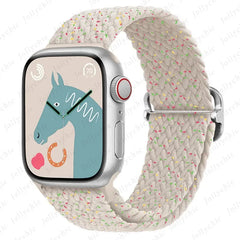 Braided Loop Strap For Apple watch Ultra Band 49mm 44mm 40mm 45mm 41mm 42mm 38mm Elastic Solo bracelet iWatch series9 8 7 6 se 3
