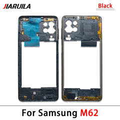 الإطار الأوسط لهاتف Samsung A41 F62 M51 M62 A7 2018 مع زر التحكم في الصوت والإطار الأمامي والإطار الأوسط وهيكل الهيكل
