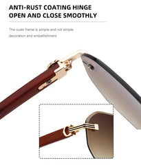 Vintage Square Rimless Sunglasses Men 2025 Luxury Brand Trendy Frameless Punk UV400 Eyewear Anti Blue Light Prescription Glasses