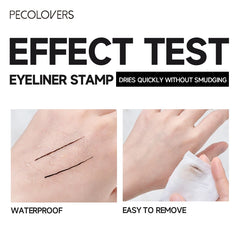 2 in1 Eyeliner Stamp Pencil, Double-ended and 3 Color, Fine Eyeline & Wink Stamp Original, Waterproof and Easy To Remove