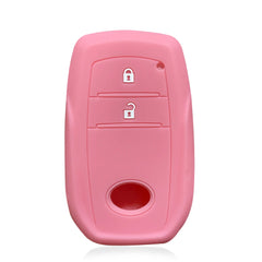 Soft Silicone Car Key Cover Holder Shell For Toyota Hilux 2021 Revo Yaris RAV4 2015 Auris 2013 Innova 2Buttons Remote Keychain