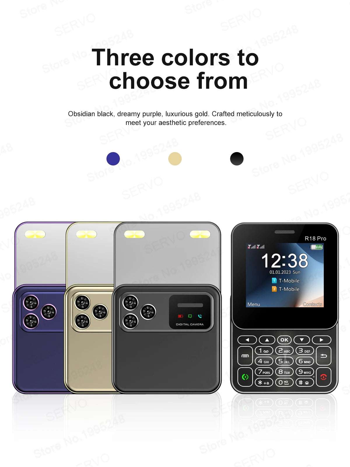 SERVO R18 PRO Side Slider Mobile Phone 2.4" Rotate Display Dual SIM Standby Magic Voice Flashlight 2G GSM Card Button Cellphones