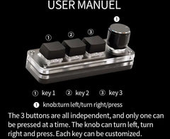 لوحة مفاتيح ميكانيكية USB Gamer بثلاثة مفاتيح ماكرو مخصصة للألعاب RGB ومقبض برمجة مخصص ولوحة مفاتيح صغيرة للفوتوشوب
