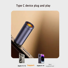 Type C Mini Lighter Blow-to-Ignite Auto Shut-Off for Air Travel Outdoor No Battery No Flame USB C Cigarette Lighter Adapter