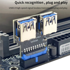 TISHRIC 19Pin To Type-C USB3.0 Converter Internal Header to USB 3.1/3.2 Type C Adapter  for PC Motherboard Connector Riser