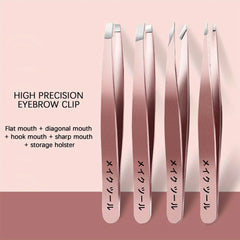 Eyebrow Tweezers Set 1/4 Pcs Stainless Steel Eyebrow Forceps Professional Beauty Tool Set For Facial Hair, Inward Growing