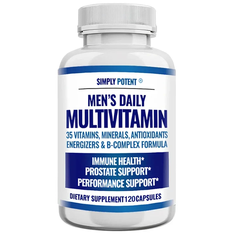 Daily Multivitamin for Men, for Prostate Energy Concentration Metabolism Immunity Vitamins: A C D E (B1 B2 B3 B5 B6 B7 B9 B12)