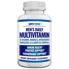 Daily Multivitamin for Men, for Prostate Energy Concentration Metabolism Immunity Vitamins: A C D E (B1 B2 B3 B5 B6 B7 B9 B12)