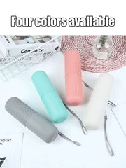 Travel Toothbrush Box Vertical Stripe Portable Mouthwash Cup Brushing Cup Washing Cup Toothware Box Toothpaste Storage Cartridge