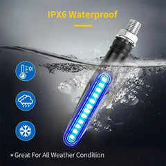 2PCS Universal LED Motorcycle Turn Signal Light 12v IP68 Waterproof Amber Flasher Indicator Blinker Rear Lights Lamp Accessories