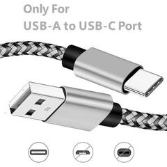 كابل USB من النوع C لمزامنة البيانات 2.4 أمبير سريع الشحن 1 متر 2 متر 3 متر كابل شاحن مضفر من النايلون لهاتف Samsung Huawei Android المحمول