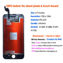 180days Warranty LCD for Iphone 6s Screen Replacement Phone Mobile Display Touch Digitizer Assembly Repair Parts Wholesale Kit