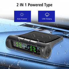 Tire Pressure Monitoring System Temperature Warning New C External Battery Version Sensors Solar TPMS Car Tyre Pressure Monitor