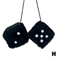 1Kit Fuzzy Plush Dice with Dots Retro Square Plush Hanging Mirror Fuzzy Dices Kid Toys For Pink Car Interior Ornament Decoration